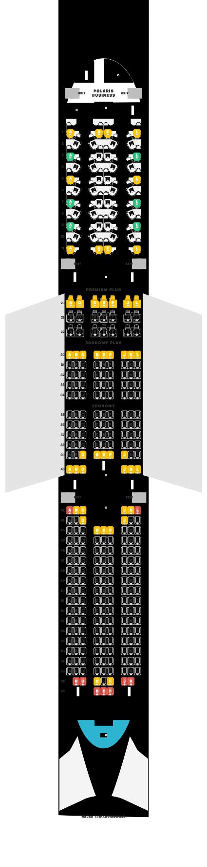 Contact information for renew-deutschland.de - Boeing 787-10 Dreamliner Seat map (44/21/253) Interior specifications 3D view Number of seats Seat numbers Exit rows/doors Seat configuration Standard seat pitch Standard seat recline Seat width Movable aisle armrests Entertainment Wi-Fi Power outlets USB ports Fixed bassinets Note: Specifications are listed as standard and may vary slightly. 